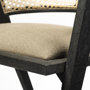 68495 - Tabitha I Black Wooden Frame Linen Wrap Seat Dining Chair