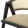 68495 - Tabitha I Black Wooden Frame Linen Wrap Seat Dining Chair