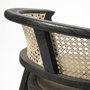 68495 - Tabitha I Black Wooden Frame Linen Wrap Seat Dining Chair