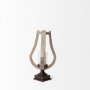 53142 - Brillion Small Rustic Wood Metal Table Candle Holder 