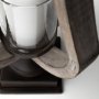 53142 - Brillion Small Rustic Wood Metal Table Candle Holder 