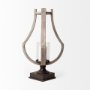 53143 - Brillion Large Rustic Wood Metal Table Candle Holder 