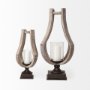 53143 - Brillion Large Rustic Wood Metal Table Candle Holder 