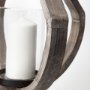 53143 - Brillion Large Rustic Wood Metal Table Candle Holder 