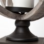 53143 - Brillion Large Rustic Wood Metal Table Candle Holder 