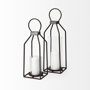 67243 - Kingston I Large Rustic Metal Framed Table Candle Holder 