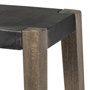 50507 - Nell 26" Seat Height Black Metal Seat & Foot Rest With Brown Wood Legs Stool