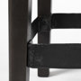 69007 - Nell 30" Seat Height Black Metal Seat & Foot Rest With Black Wood Legs Stool