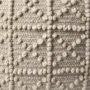 68390 - Leroy Square Cream Wool Pouf w/ Popcorn Detail