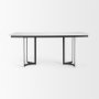 68848-AB - Tanner I 71L x 35W Rectangular White Marble W/ Metal Base Dining Table