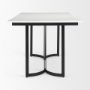 68848-AB - Tanner I 71L x 35W Rectangular White Marble W/ Metal Base Dining Table