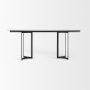 68848-AB - Tanner I 71L x 35W Rectangular White Marble W/ Metal Base Dining Table