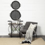 68951 - Lito (Set of 2) Black Woven Metal Round Serving Trays