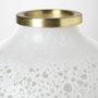 69034 - Pearl Short White Gold Rim Glass Vase 