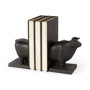 69064 - Taurus III (Set of 2) 9L x 4W Black Cast Aluminum Bull Bookends