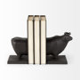 69064 - Taurus III (Set of 2) 9L x 4W Black Cast Aluminum Bull Bookends