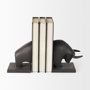 69065 - Tauro III (Set of 2) 10L x 5W Black Cast Aluminum Raging Bull Bookends
