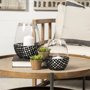 68937 - Reena I Small Black Woven Metal Base Table Candle Holder 