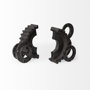 67648 - Cogsworth Set of 2 14L x 4W Brown Resin Industrial Gear Bookends