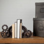 67648 - Cogsworth Set of 2 14L x 4W Brown Resin Industrial Gear Bookends