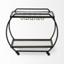 69086 - Chriselle Black Metal And Glass Two Tier Bar Cart