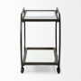 69086 - Chriselle Black Metal And Glass Two Tier Bar Cart