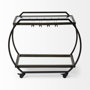 69086 - Chriselle Black Metal And Glass Two Tier Bar Cart