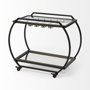 69086 - Chriselle Black Metal And Glass Two Tier Bar Cart