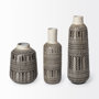 68612 - Riker III Large Dark Gray Cream Ceramic Vase