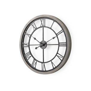 Mething Gray 25" Medium Farmhouse Wall Clock 