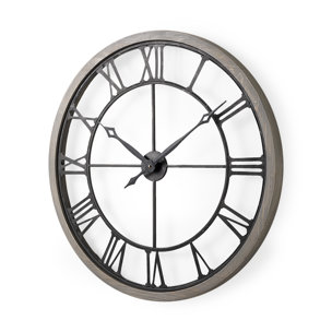 Mething Gray 31.5" Large Farmhouse Wall Clock 