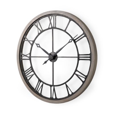 69348 - Mething Gray 31.5" Large Farmhouse Wall Clock 