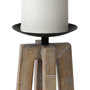 68635 - Astra Small Light Brown Wood Pedestal Base Table Candle Holder