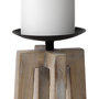68636 - Astra Large Light Brown Wood Pedestal Base Table Candle Holder