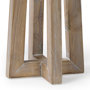 68636 - Astra Large Light Brown Wood Pedestal Base Table Candle Holder
