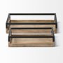 68647 - Ross Set of 2 Natural Wood W/ Black Metal Nesting Trays