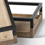 68647 - Ross Set of 2 Natural Wood W/ Black Metal Nesting Trays