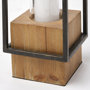 68651 - Orionis Large Wood w/ Black Metal Lantern Candle Holder