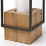 68652 - Orionis Large Wood w/ Black Metal Lantern Candle Holder