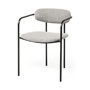 69358 - Parker Gray Fabric Seat Black Metal Dining Chair