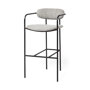 69360 - Parker Gray Fabric Seat Black Metal Bar Stool