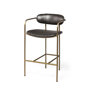 69362 - Parker Brown Faux Leather Seat Gold Metal Counter Stool