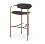 69363 - Parker Brown Faux Leather Seat Gold Metal Bar Stool