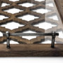 57670 - Stotonic 35L x 16W Brown Wood W Glass Top Rectangular Serving Tray