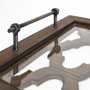 57670 - Stotonic 35L x 16W Brown Wood W Glass Top Rectangular Serving Tray