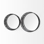 67237 - Piers (Set of 2) Black Metal Mirrored Round Trays