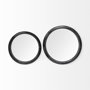 67237 - Piers (Set of 2) Black Metal Mirrored Round Trays