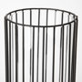 67895 - Velo II Large Black Metal Cylindrical Table Candle Holder 