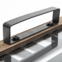 68295 - Fantuz 32L x 16W Gray Metal, Wood and Glass Serving Tray