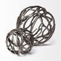 68411 - Sphaira I Small 5L x 5W Silver Cast Aluminum Decorative Tree Branch Orb